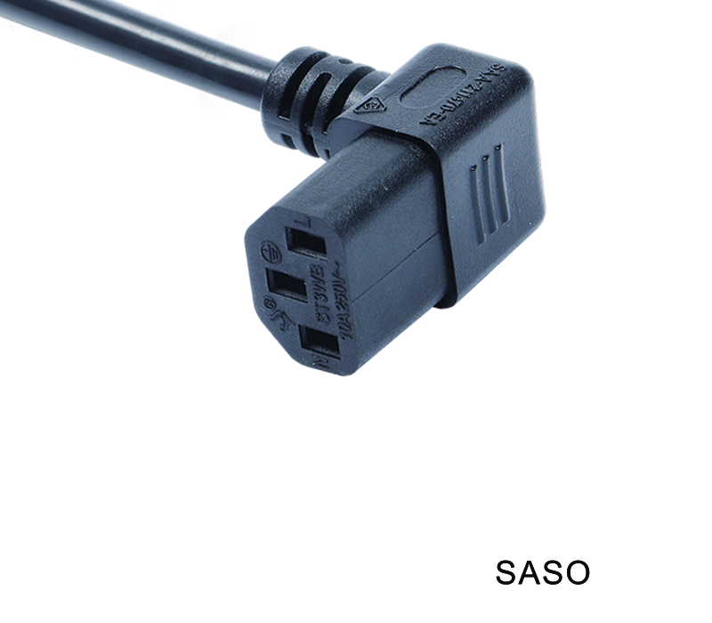 Conector ST3WB IEC Soquete fêmea angular de 90 graus C13 compatível com padrões australianos