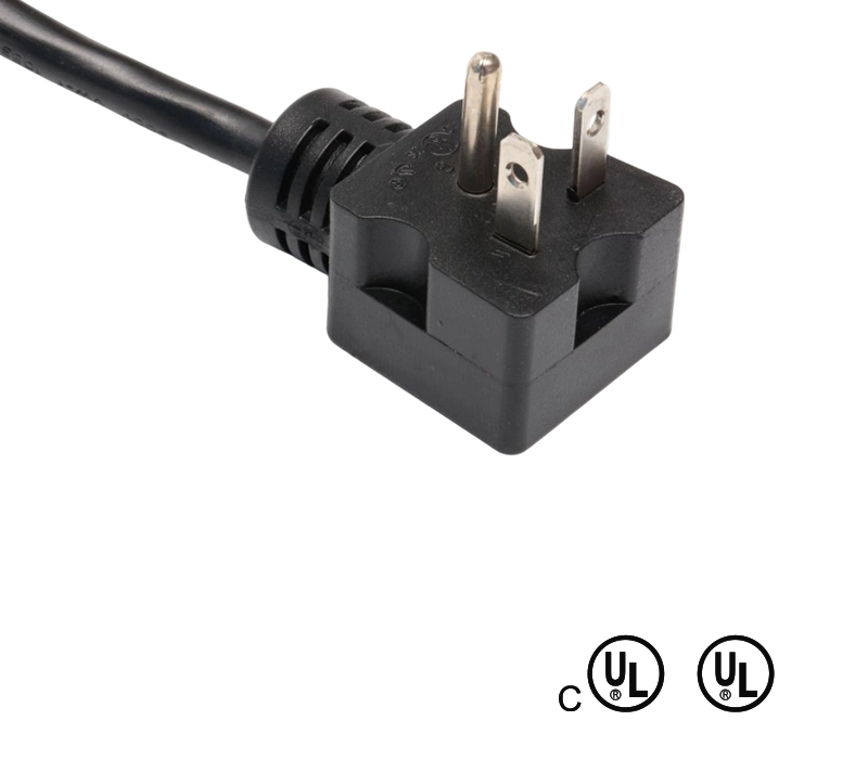 JT2-3I/JT-3H 20A 125V Plugue de ângulo de 90 graus padrão americano de 3 pinos