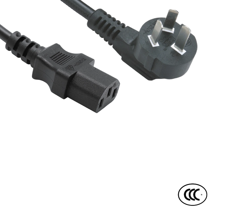 C3-10+JT-ST3 10A 250V Plugue de cotovelo de 90 graus padrão chinês de três pinos com conector IEC C13