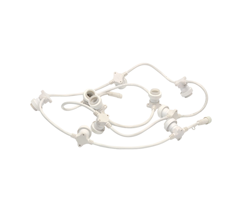 Fio de luz LED branco com conectores à prova d'água