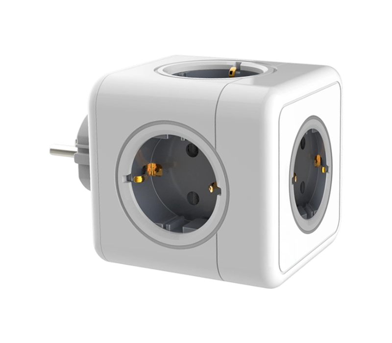 E01 Plug-in Cube Power Strip com 5 tomadas estilo europeu
