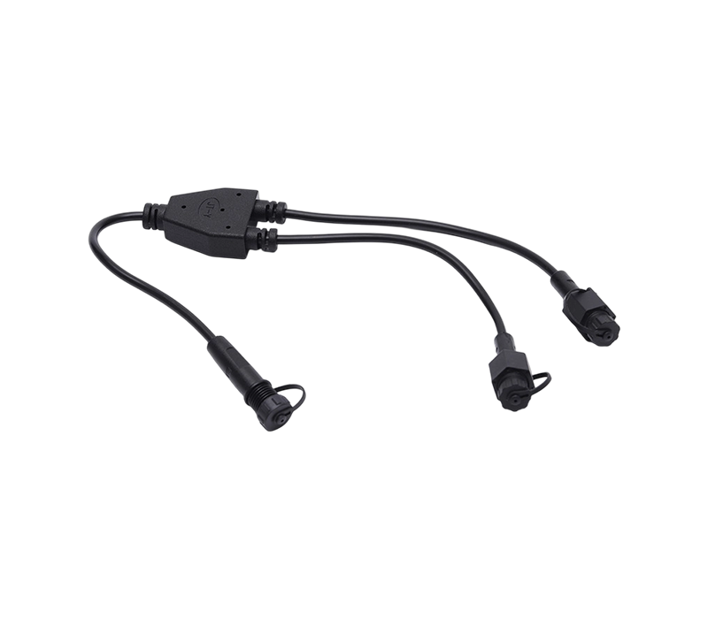 Conector IP67 macho/fêmea em forma de Y