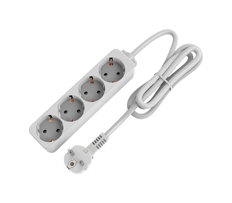 E09-4 Power Strip de estilo europeu com quatro tomadas